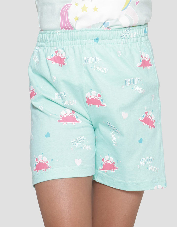Little M Dino Print Girls Shorts