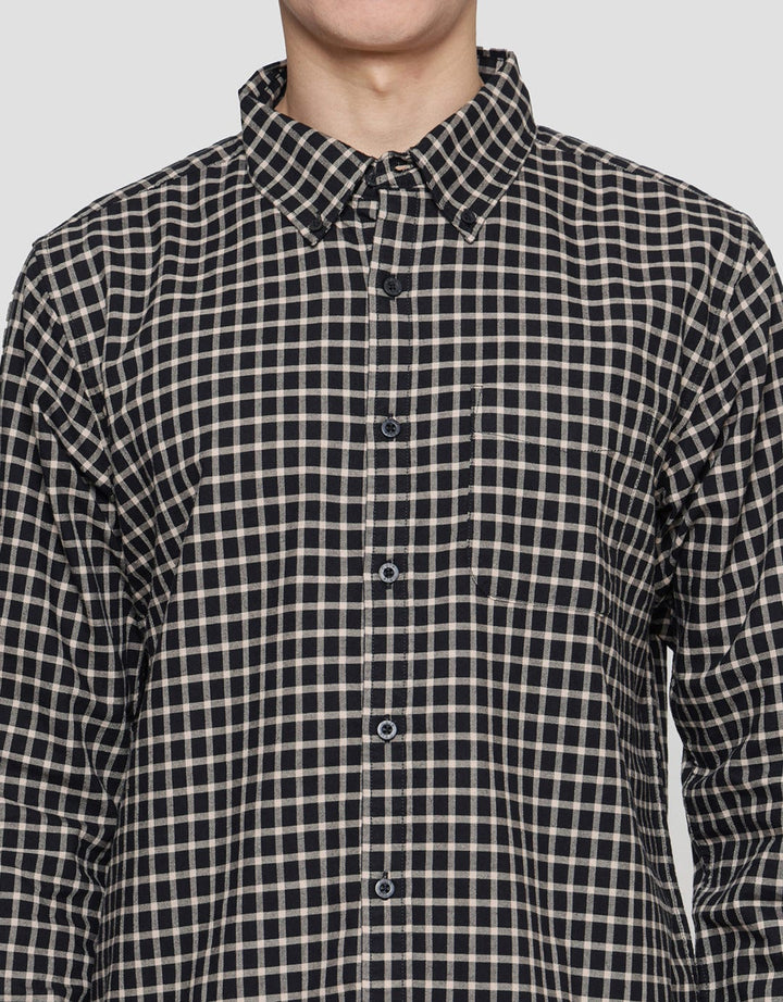 Cole Check Oxford New Kemeja Lengan Panjang Pria