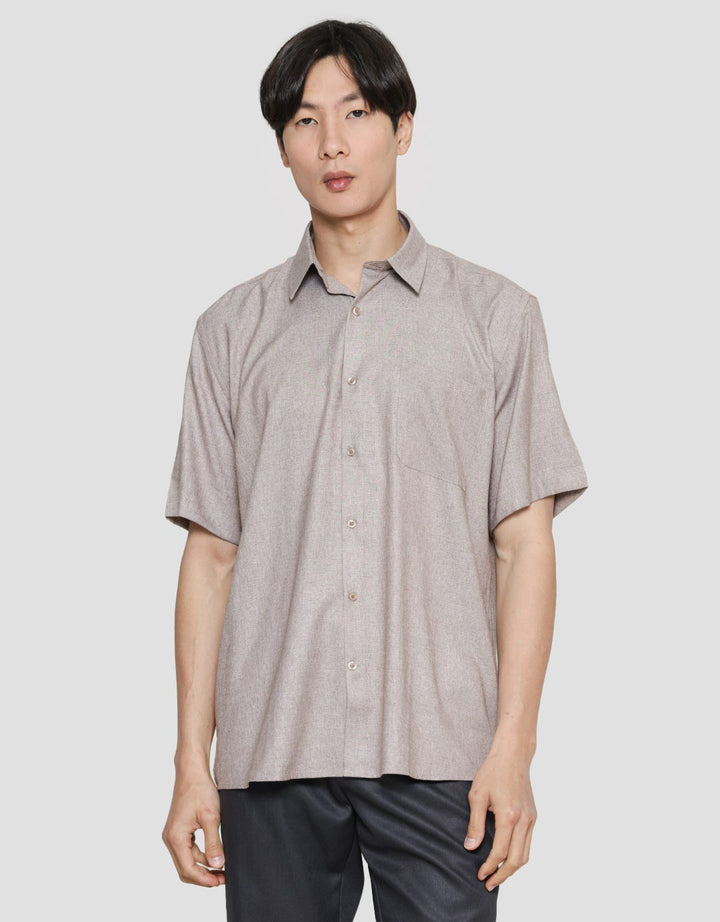 Stanley Adams Kemeja Lengan Pendek Pria Regular Texture