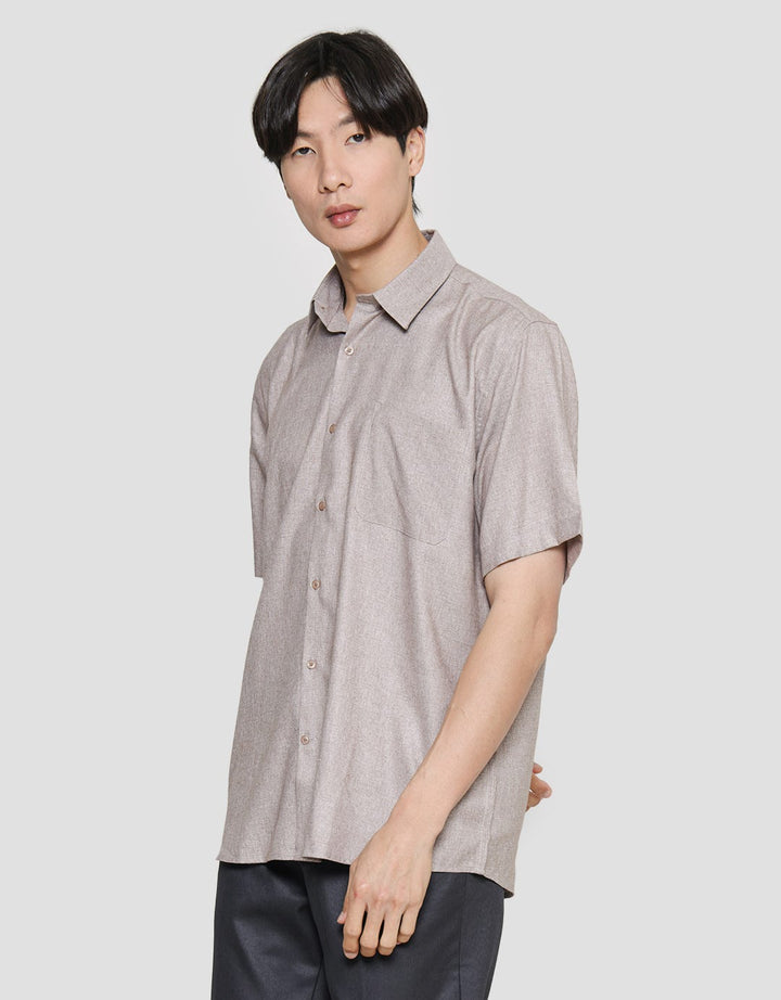 Stanley Adams Kemeja Lengan Pendek Pria Regular Texture