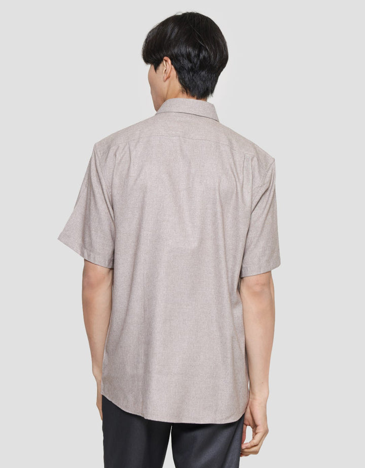 Stanley Adams Kemeja Lengan Pendek Pria Regular Texture