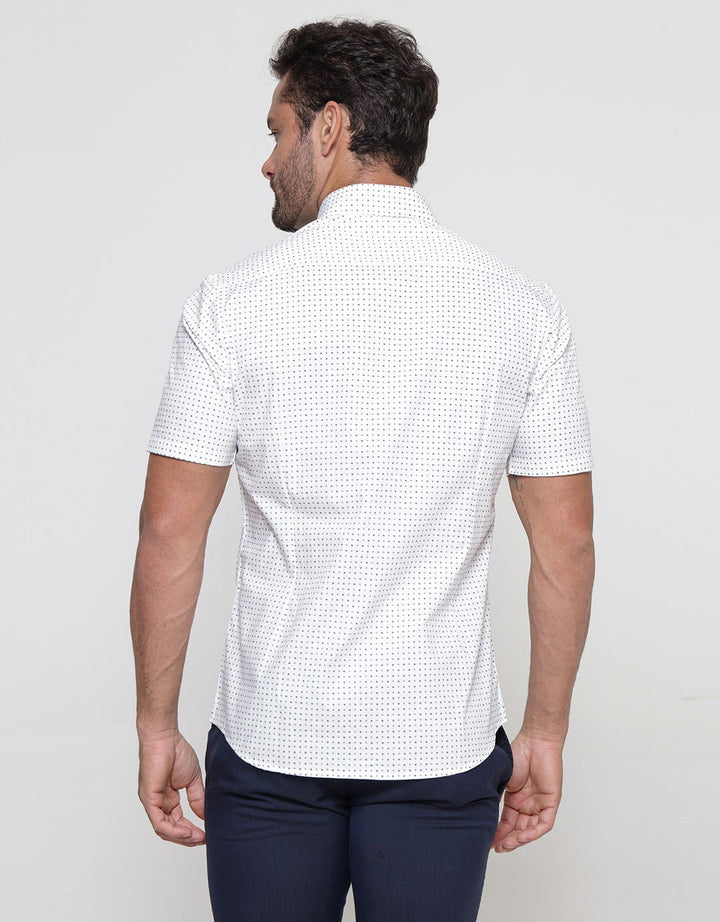 Cole Full Print Kemja Slim Lengan Pendek Pria