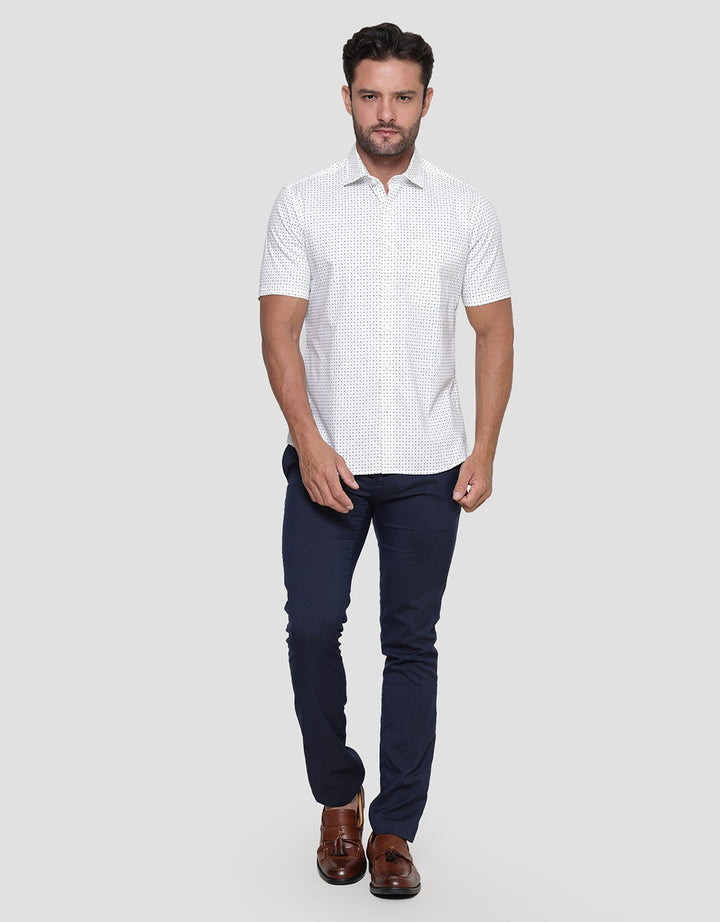 Cole Full Print Kemja Slim Lengan Pendek Pria