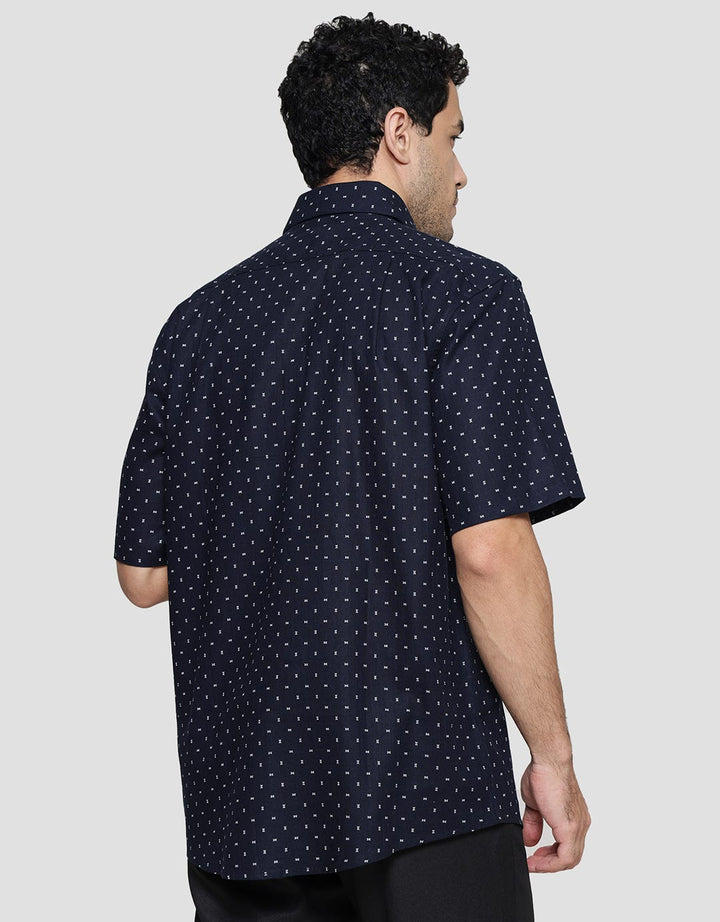 Cole Slub Print Kemeja Lengan Pendek Pria