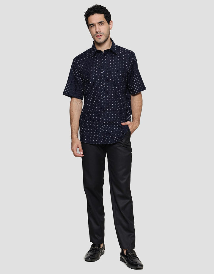 Cole Slub Print Kemeja Lengan Pendek Pria