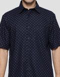 Cole Slub Print Kemeja Lengan Pendek Pria