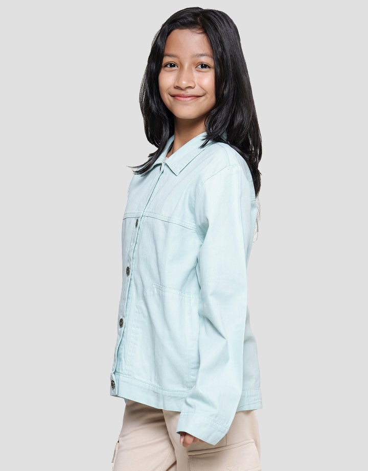 Nevada Ala Denim With Two Pocket Jaket Twill Anak Perempuan
