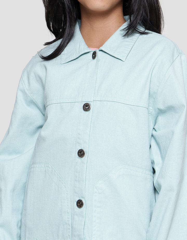 Nevada Ala Denim With Two Pocket Jaket Twill Anak Perempuan