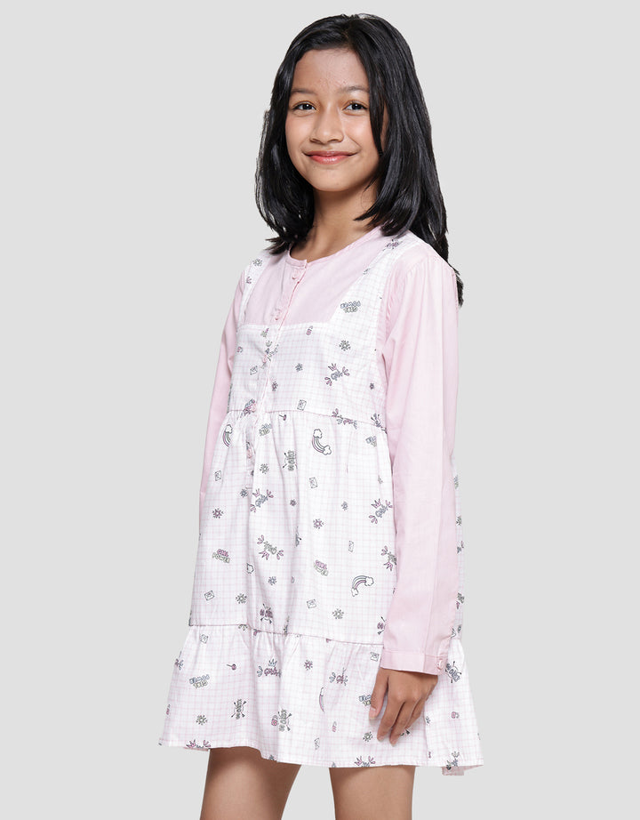 Nevada Combination Full Print Kemeja Anak Perempuan