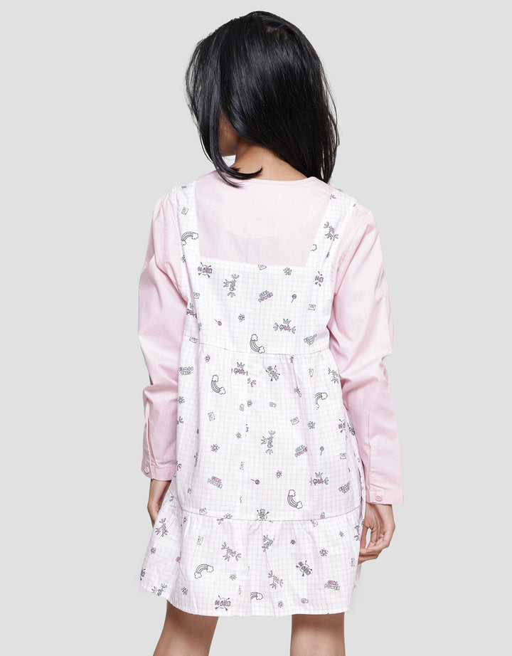 Nevada Combination Full Print Kemeja Anak Perempuan