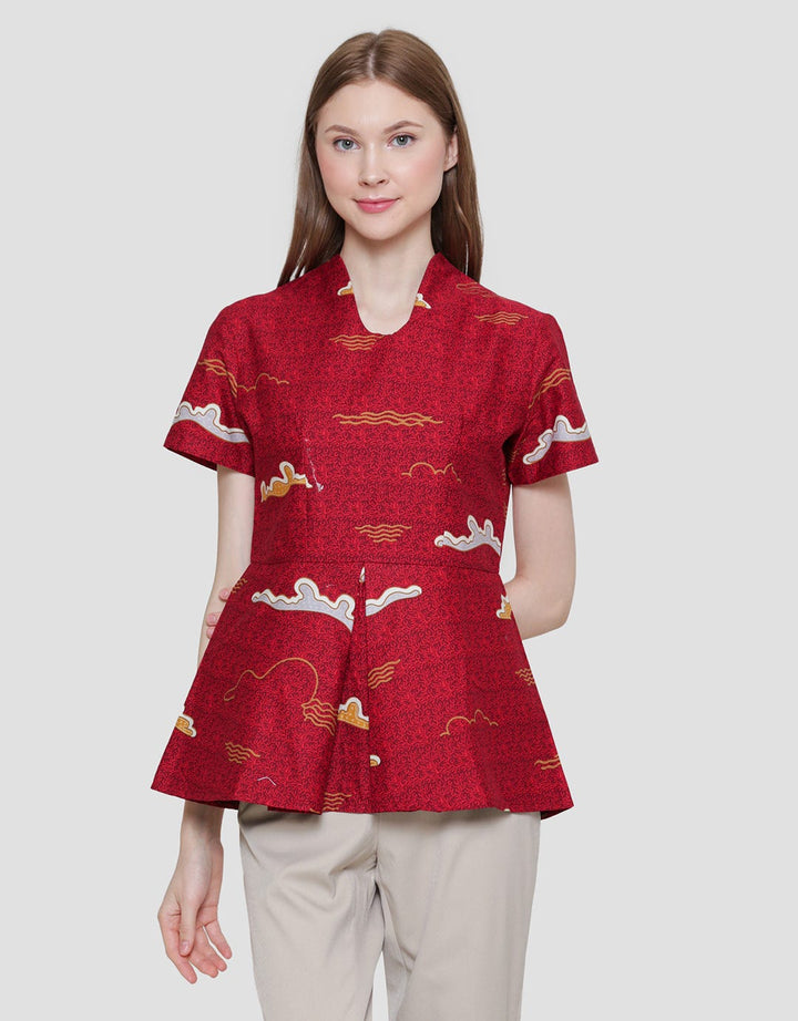 Arjuna Weda Cloud Twin Manuk Women's Batik Blouse