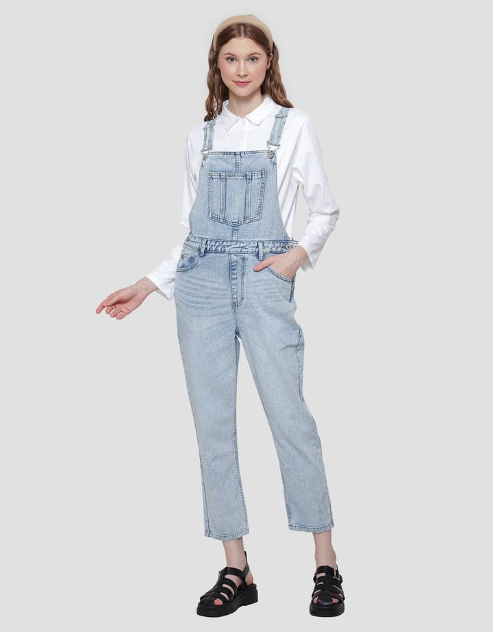 Nevada Dungaree Jumpsuit Denim Wanita