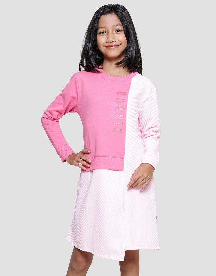 Character Barbie Texture Midi Dress for Girls