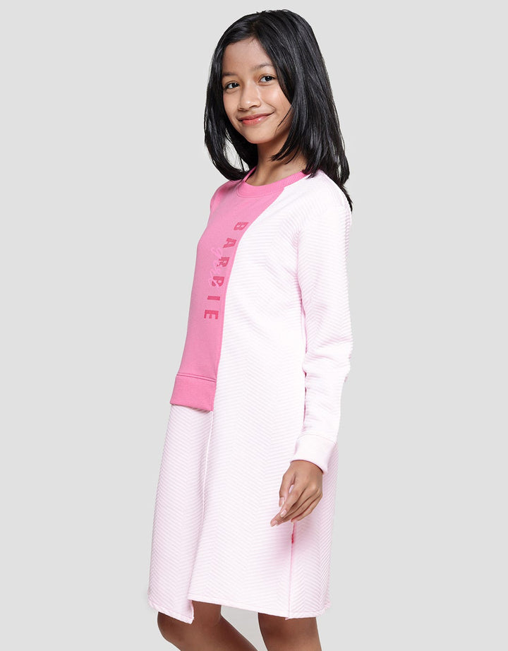 Character Barbie Texture Midi Dress for Girls