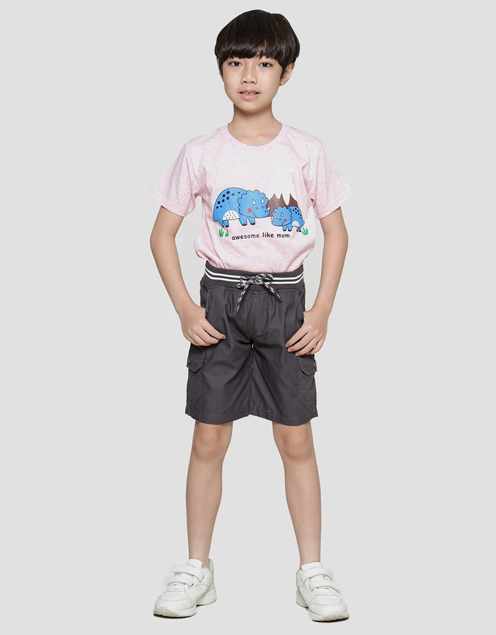 Little M Solid Cargo Twill Peach Celana Pendek Anak Laki-Laki