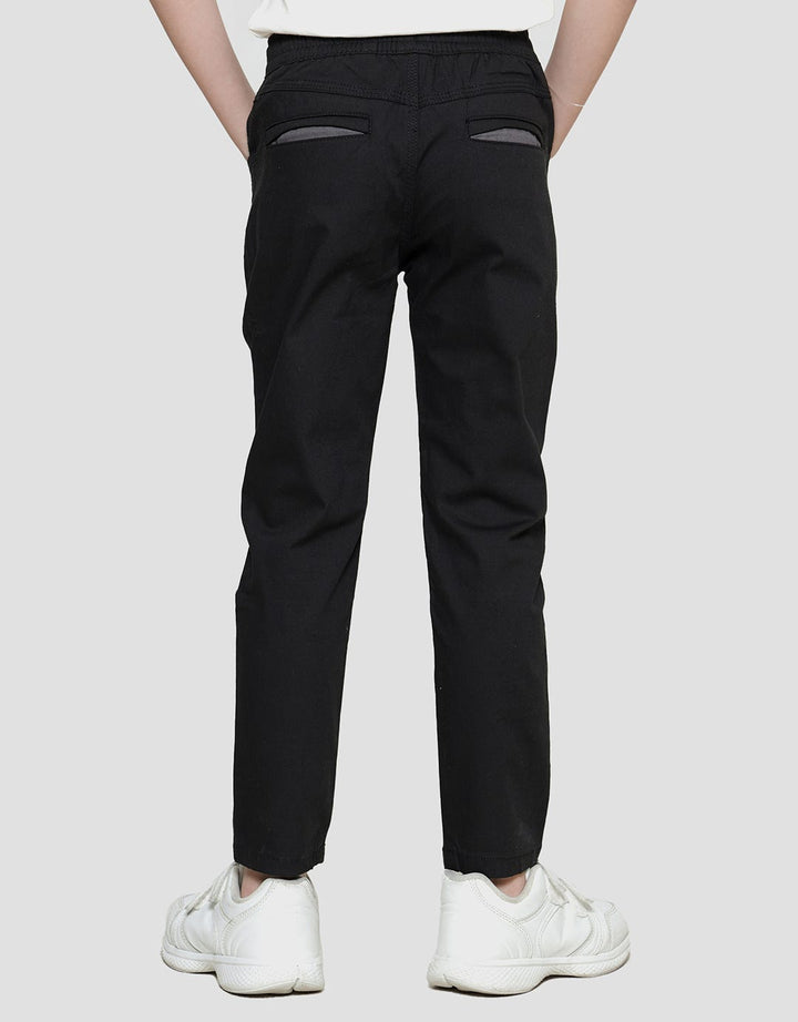 Little M  Woven Karet Stretch Bordir Celana Panjang Anak Laki-laki