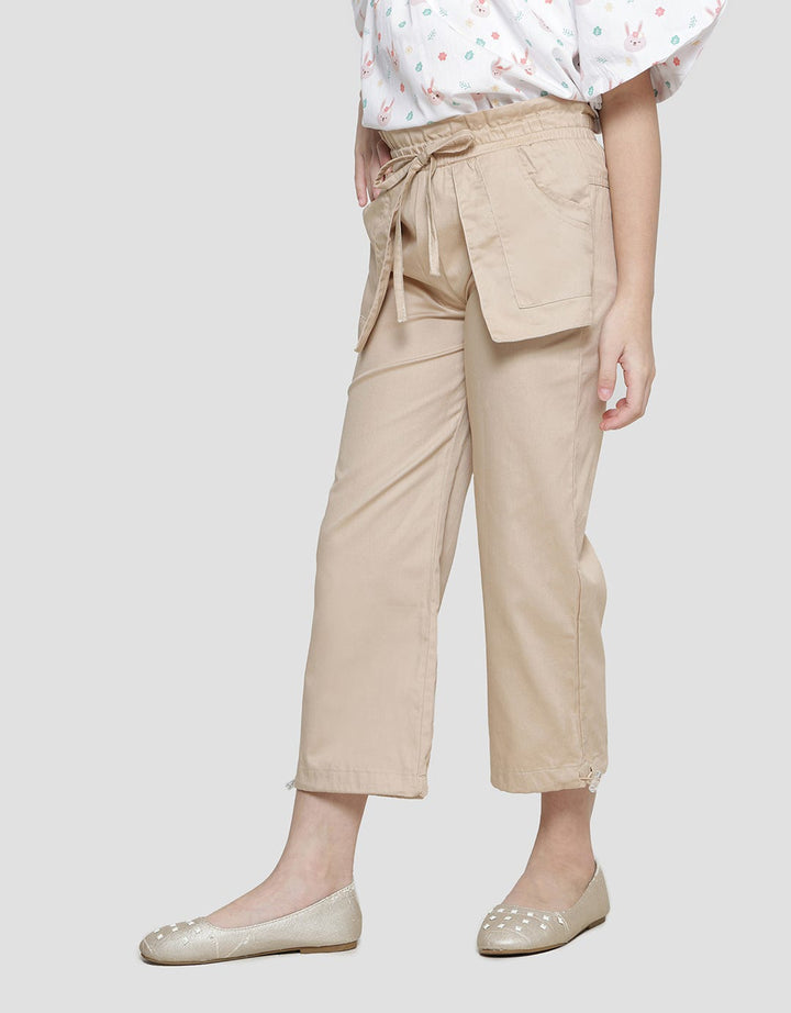 Little M Woven Paperbag Girls Culottes Pants Pocket