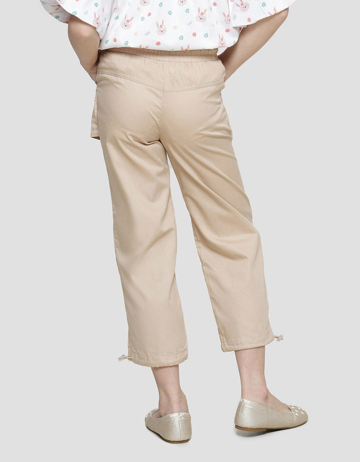 Little M Woven Paperbag Girls Culottes Pants Pocket