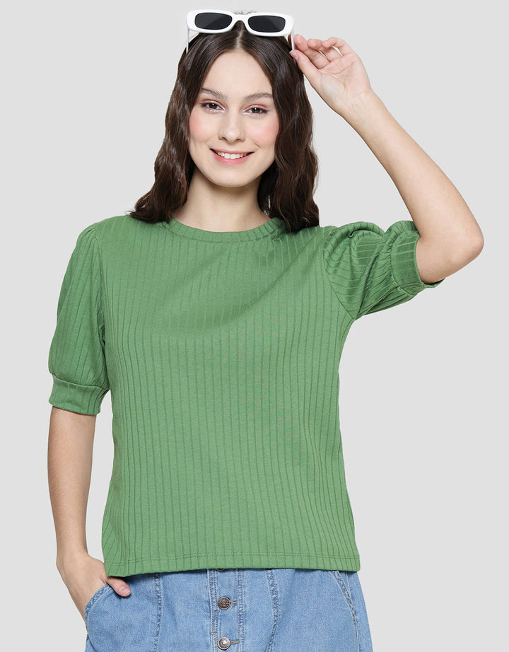 Connexion Rib Puff Sleeve Women's T-Shirt