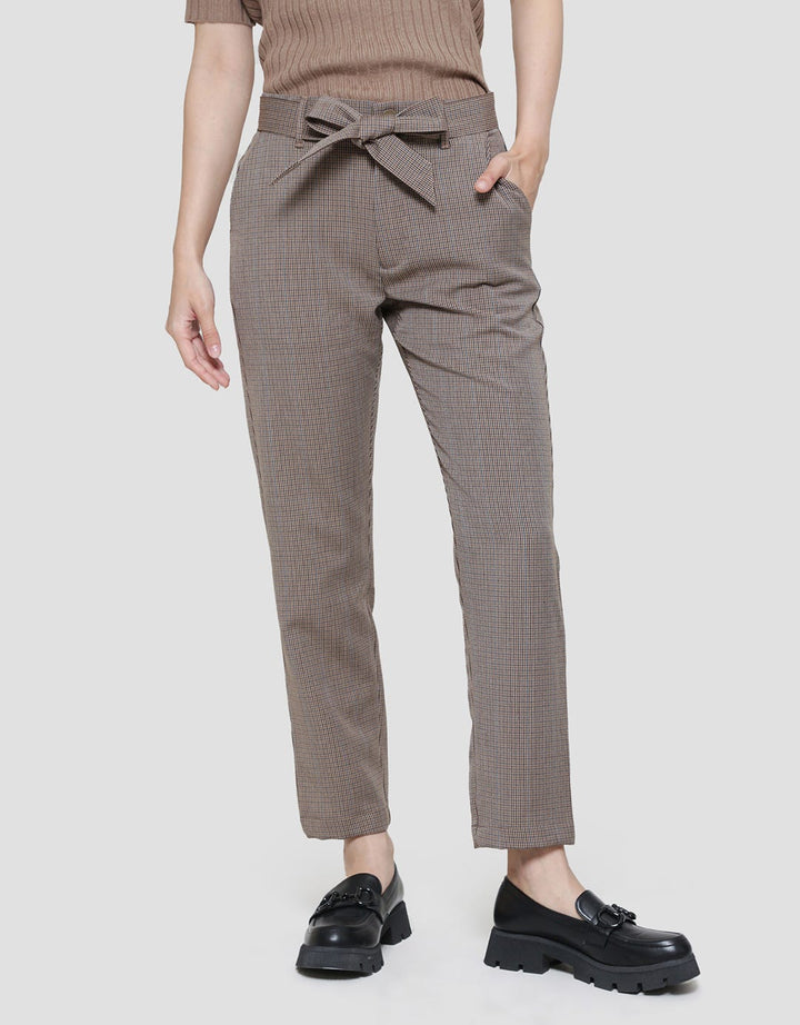 Connexion Check Ribbon Celana Panjang Wanita