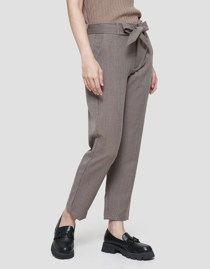 Connexion Check Ribbon Celana Panjang Wanita