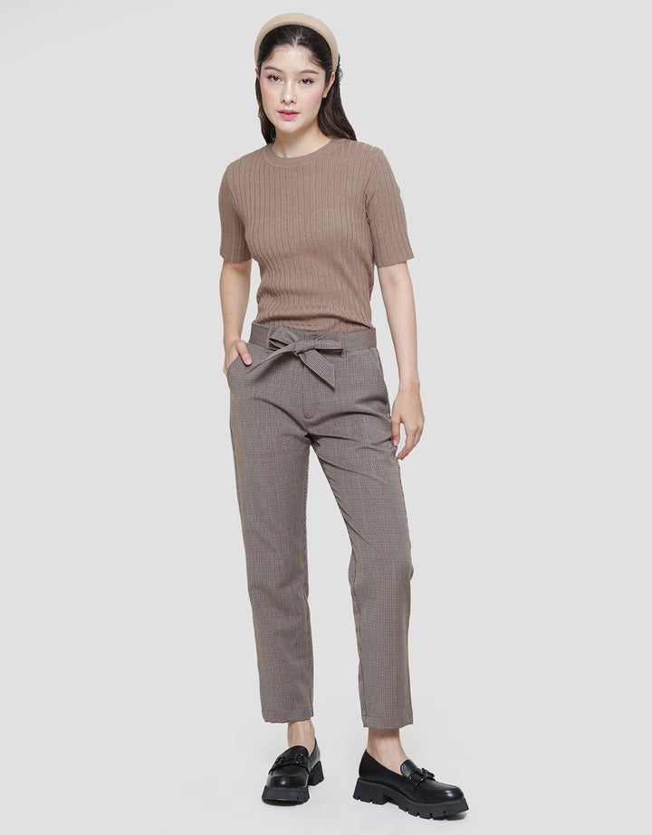Connexion Check Ribbon Celana Panjang Wanita