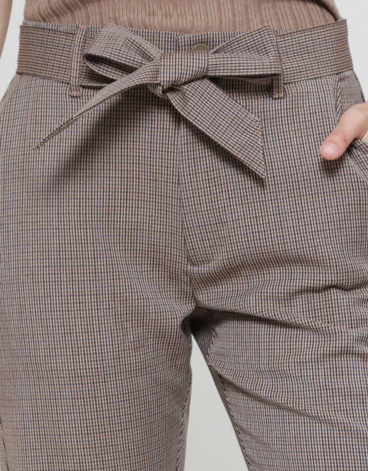 Connexion Check Ribbon Celana Panjang Wanita