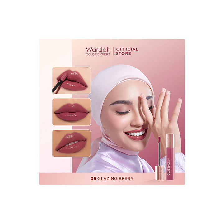 Wardah Glasting Liquid Lip 05 Glazing Berry 3.5 gr