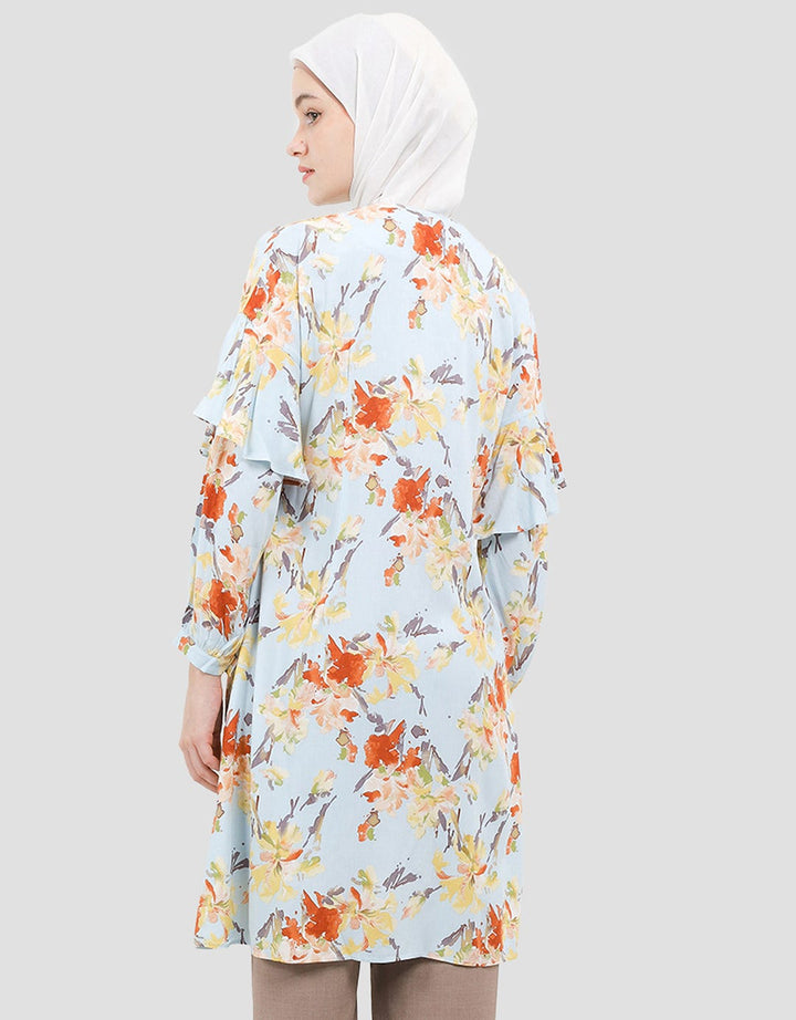 Arjuna Weda Regular Fit Kembang Abstrak Tunik Wanita