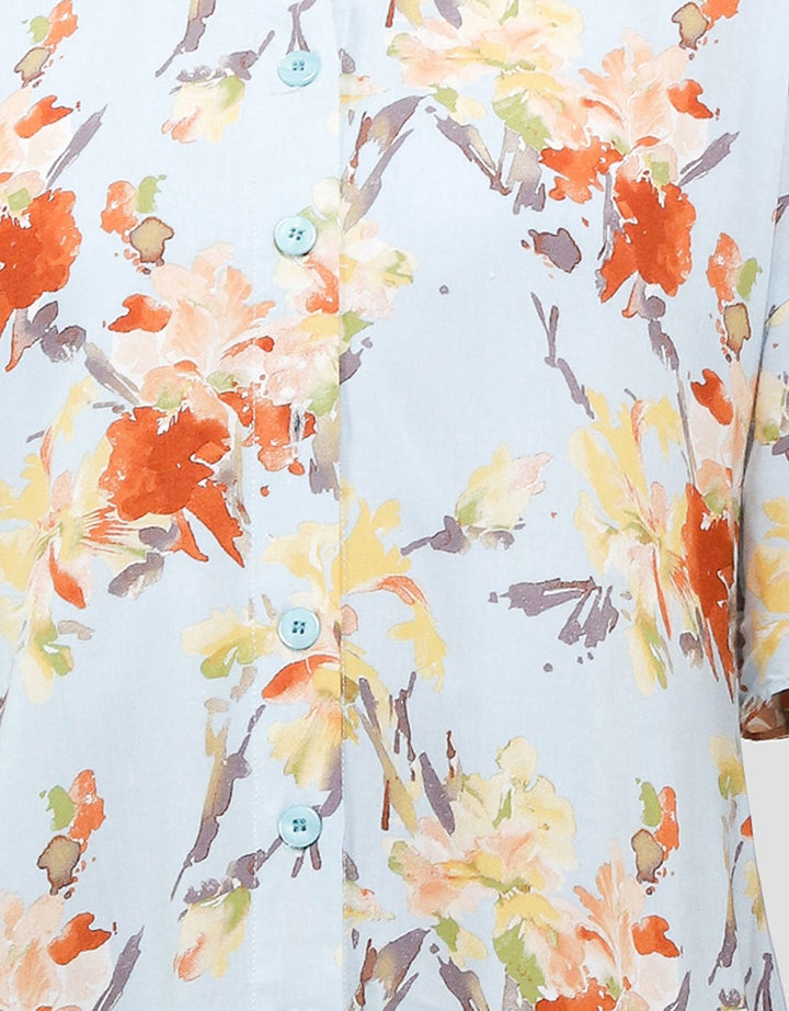 Arjuna Weda Regular Fit Kembang Abstrak Tunik Wanita