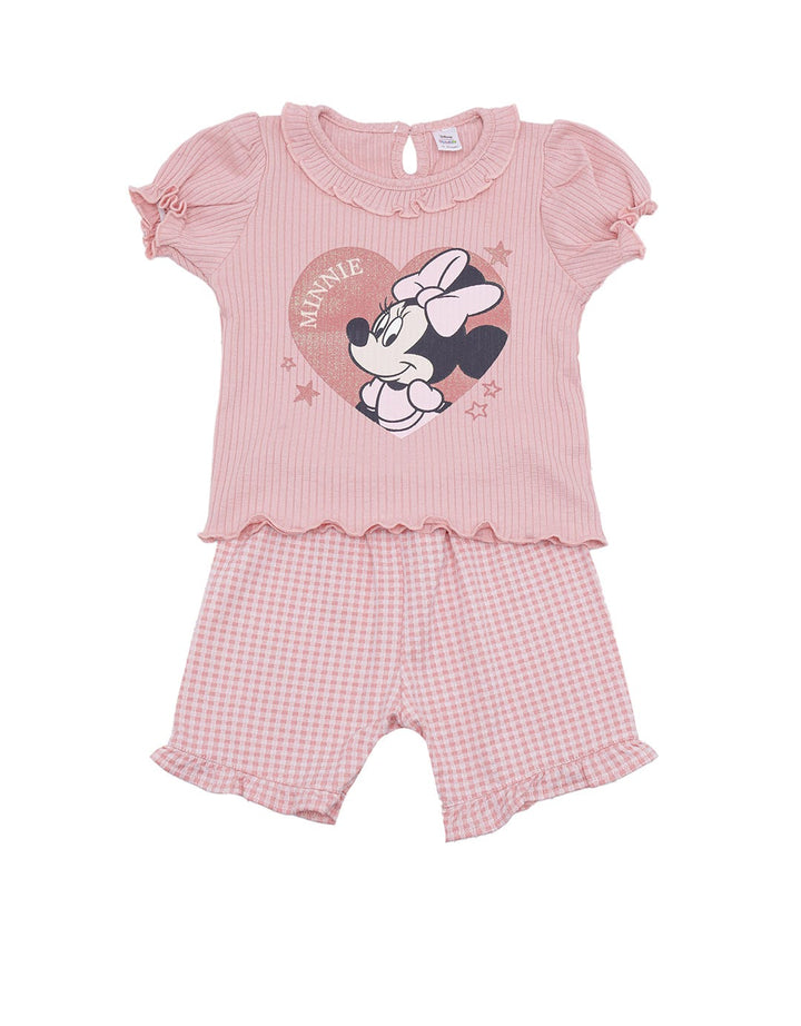 Disney Texture Minnie Pakaian Set Anak Perempuan