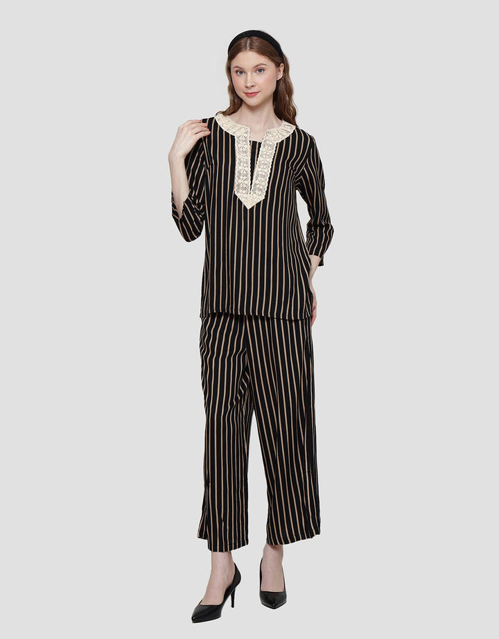 Arjuna Weda Satay Look Salur 1 Set Tunik Wanita