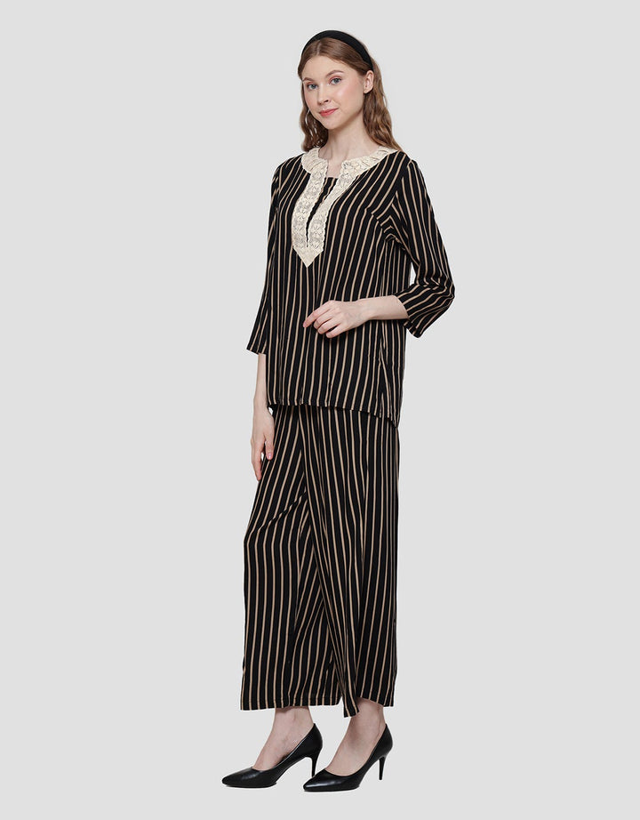Arjuna Weda Satay Look Salur 1 Set Tunik Wanita