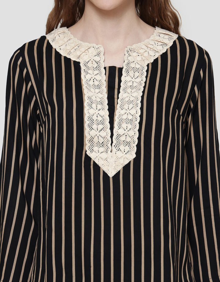 Arjuna Weda Satay Look Salur 1 Set Tunik Wanita