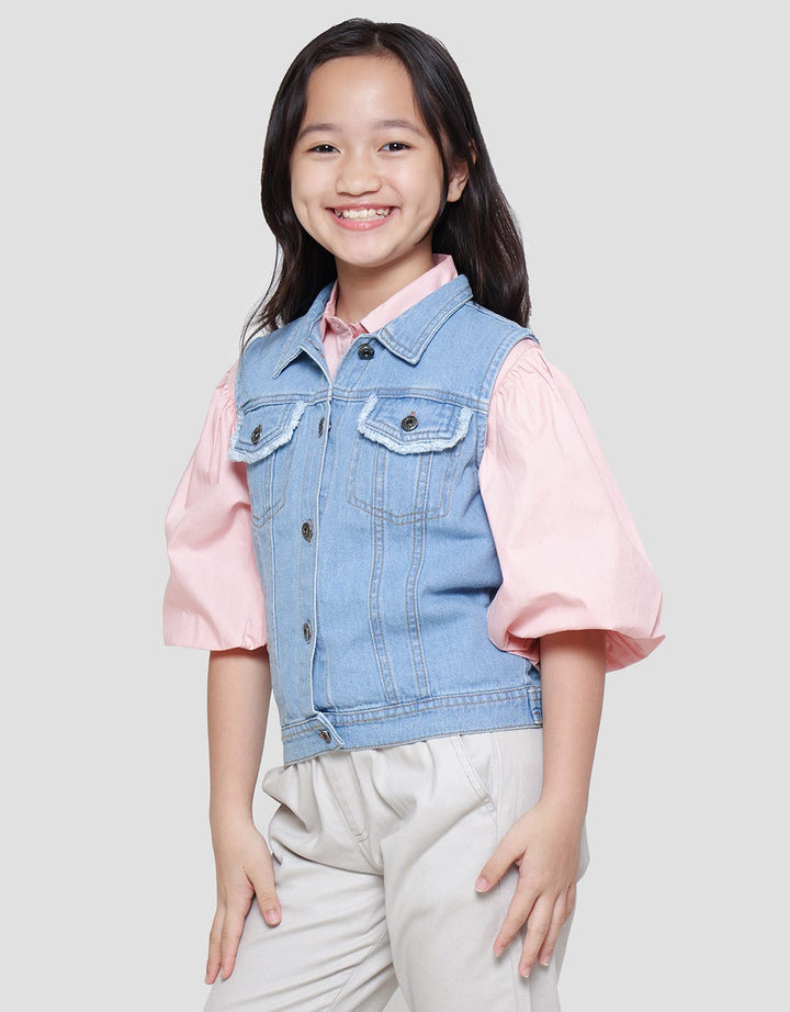 Little M Drop Needle 1 Vest Denim Anak Perempuan