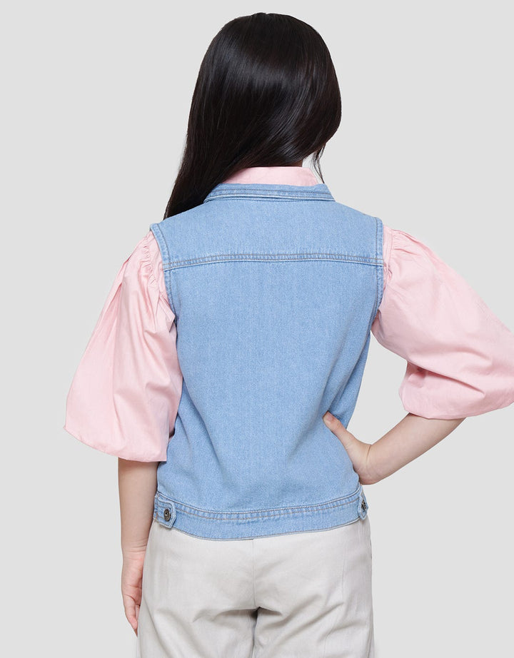 Little M Drop Needle 1 Vest Denim Anak Perempuan