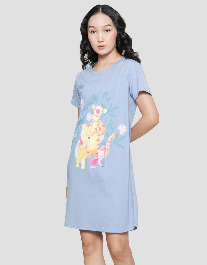Disney Pooh Knit Midi Dress Wanita