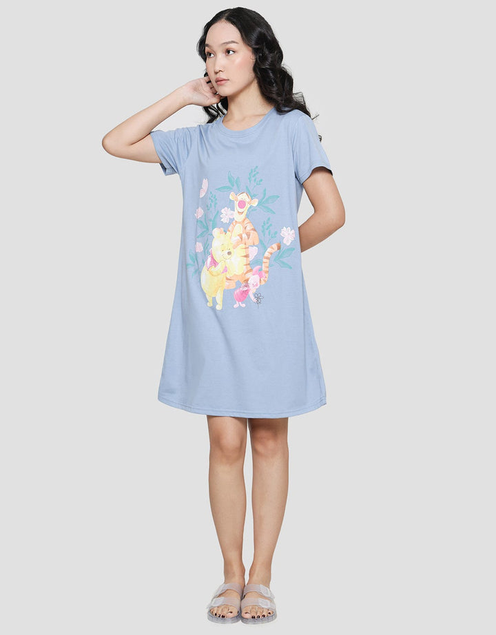 Disney Pooh Knit Midi Dress Wanita