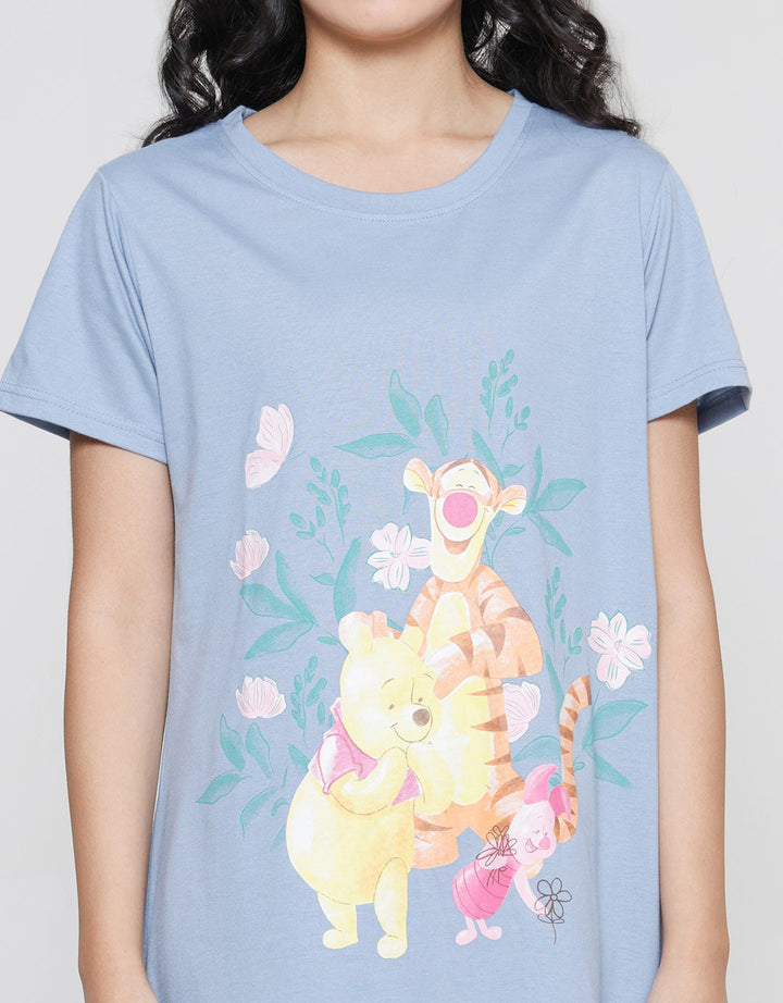 Disney Pooh Knit Midi Dress Wanita