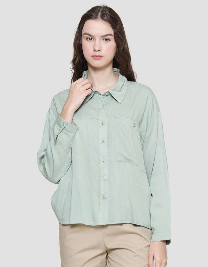 Nevada Rayon Twill Pocket Kemeja Wanita