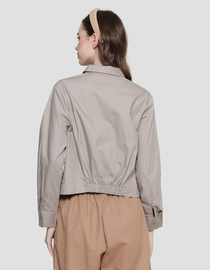 Nevada Boxy Poplin Kemeja Lengan Panjang Wanita