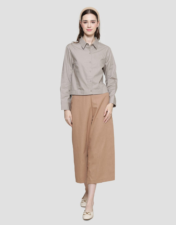 Nevada Boxy Poplin Kemeja Lengan Panjang Wanita