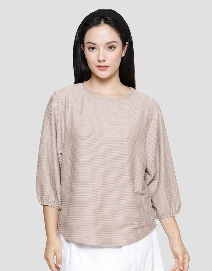 St. Yves Stripy Texture Knit Women's 7/8 T-Shirt