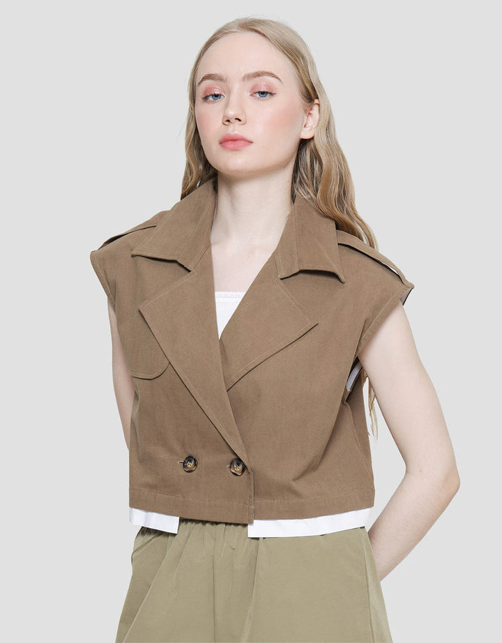 American Jeans Sleeveless With Double Button Vest for Women