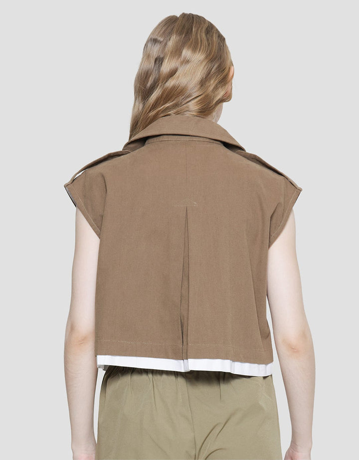 American Jeans Sleeveless With Double Button Vest for Women