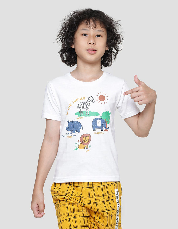 Little M Animal In The Jungle Kaos Lengan Pendek Anak Laki-Laki