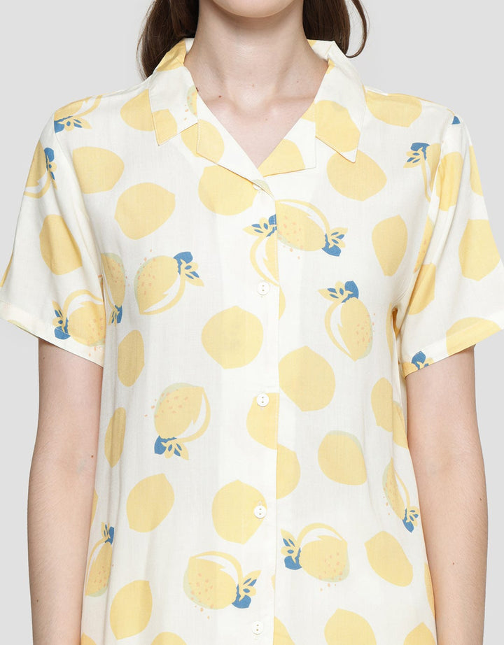 Nevada Lemon Yellow Baju Tidur Set Wanita