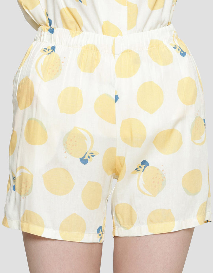 Nevada Lemon Yellow Baju Tidur Set Wanita