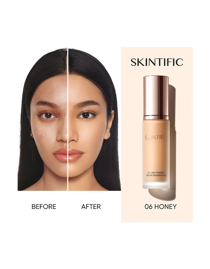 Skintific All Day Perfect Soft Matte Serum Foundation 06 Honey