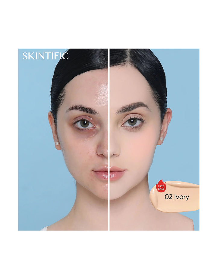 Skintific SPF35 PA++++ Lightweight Cushion 02 Ivory